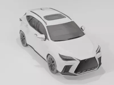 Modern Car 3D Model Low Poly PBR Textured Low-poly 3D model