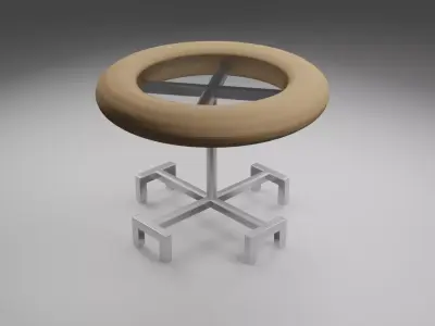 Table stool with circular base Free 3D model