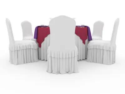 Banquet Table and Chair 24 3D model