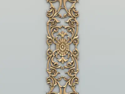 Carved decor vertical 014 3D model