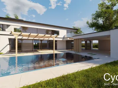 Modern villa 2021 Blender Eevee and Cycles 1 without furniture Low-poly 3D model