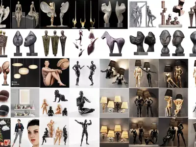 Collection 40 Different SETS of Human Pose Sculpture SET VOL04