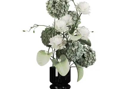 Plants Bouquet Vase 31 Low-poly 3D model