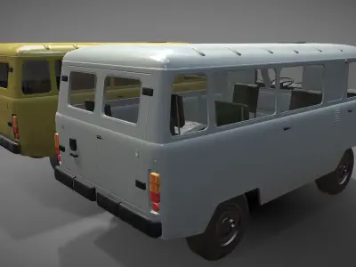  Soviet era van low poly Low-poly 3D model