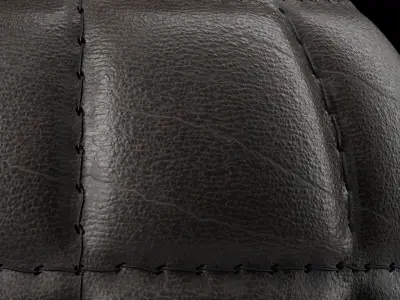 Leather Materials 37- Stitched Leather - Sbsar Pbr 4k Seamless Texture