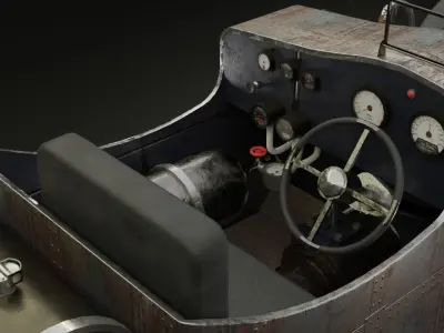 Old Vintage Racing Car 3D Model Made With Blender 3D model