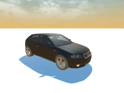 Audi A3 Optimized for games Low-poly 3D model