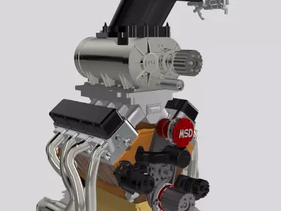 PSI Blown BBC Outlaw Engine Supercharged Pro Mod 3D print model