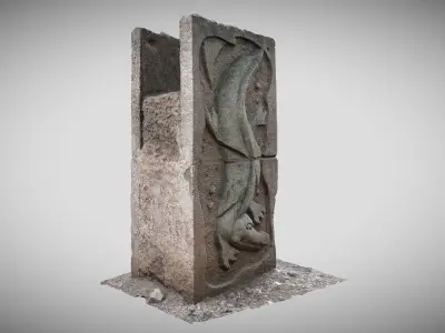 Stones with cartoon characters 4 Low-poly 3D model