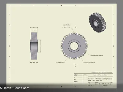 32-Tooth Spur Gear 03 3D print model