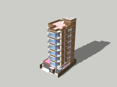Apartment tall building 3D model