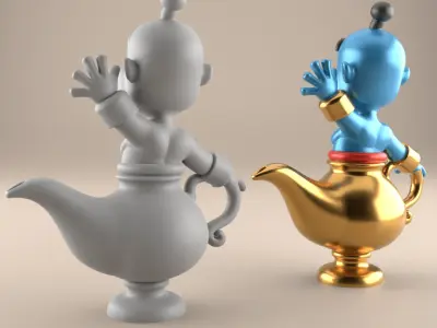 Fun Genie Lamp 3D STL File for Desk Decor Toys 5 3D print model