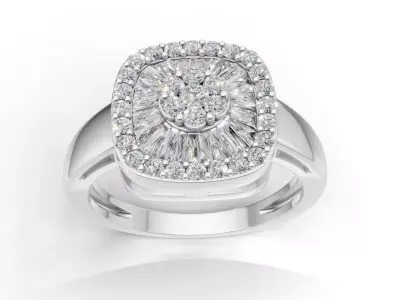 AV 713 Diamond Ladies Cluster Right Hand Ring 3D print model