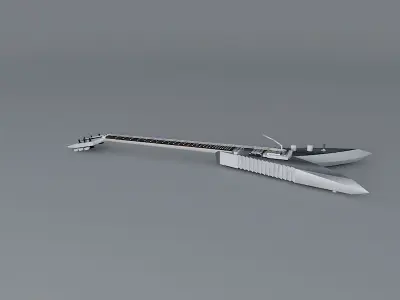 Double edged blade guitar Free 3D model