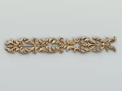 Carved decor horizontal 035 3D model