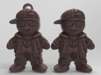 style cute ginger bread tree decor  3D print model