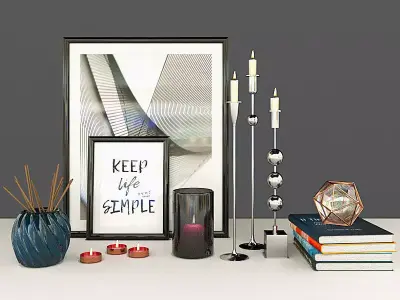 Nice interior decorative set 3D model