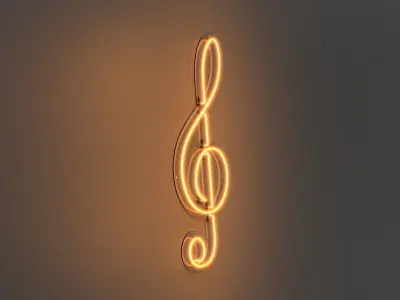 Music Note 1 - Neon Sign 3D model