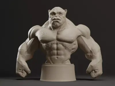 Bodybuilder Boss Dog Bust 3D print model