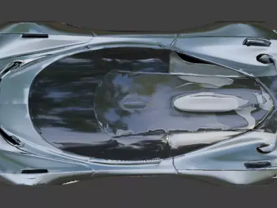 Luxury Silver Concept Hypercar 3D Model Low-poly 3D model