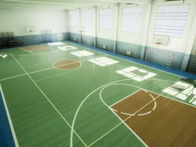 School Gym Low-poly 3D model