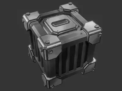 Sci-fi crate Low-poly 3D model