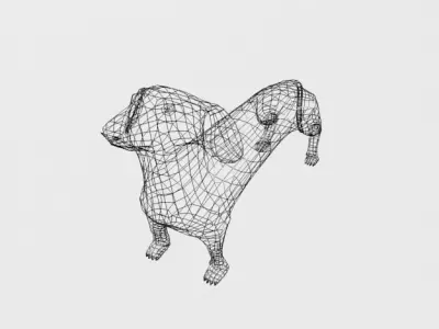 Sausage Dog Low-poly 3D model