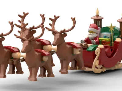 TwindBricks3D - 40499 Santa Sleigh 3D print model