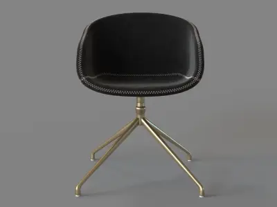 Swivel Chair Antique Brass 3D model