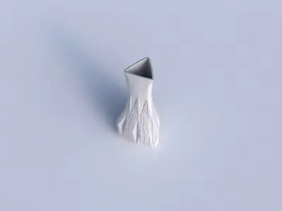 Vase puffy triangle with partial random triangle plates 3D print model