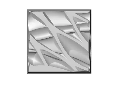 Abstract mesh relief decor panel N02 3D print model