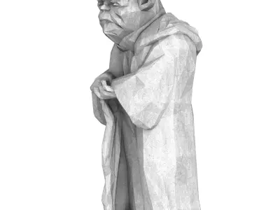 Master Yoda Figure Low Poly 3D print model