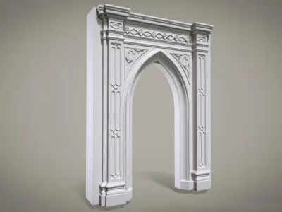 Highpoly Gothic Portal - type 3 3D model