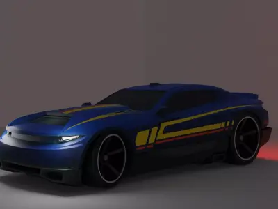 Stylish Car With Hotwills low-poly game ready Low-poly 3D model