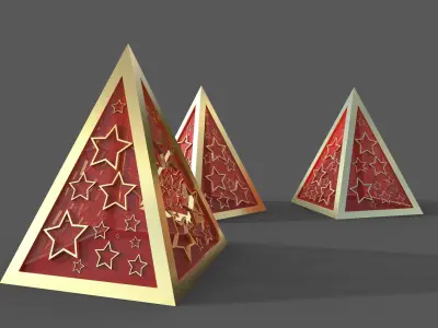 Decor Pyramid christmas trees 3D model