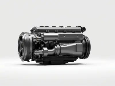 Boxer Flat-4 Engine model pack with detailed cross-braced  Low-poly 3D model