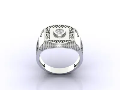 Print Ready STL 3DM  Gents Rings Diamond Men Ring  3D print model 234