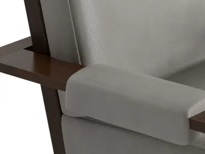 Upholstered Mid-century Leather Armchair 3D model