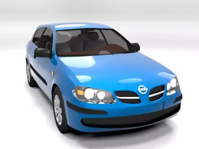 NISSAN ALMERA 3DOOR LOWPOLY Low-poly 3D model