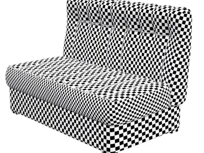 Retro sofa of car seats Free 3D model