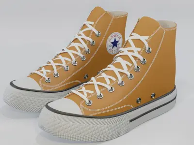 Basketball Leather Shoes Converse All Star Orange 3D model