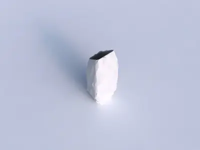 Vase bent rectangle with low-polygon bulges 3D print model