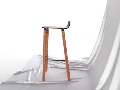 Scandinavian Design Modern Bar stool 3D model