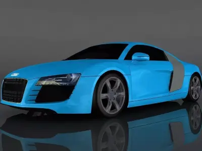 Audi R8 Low-poly 3D model 3