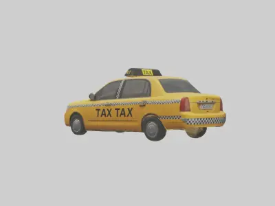 Realistic Taxi Model Low-poly 3D model