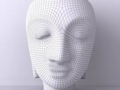 Stone Head Buddha Statue 3D model