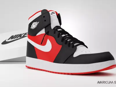 Air Jordan 1 sneaker made in Blender Free 3D model