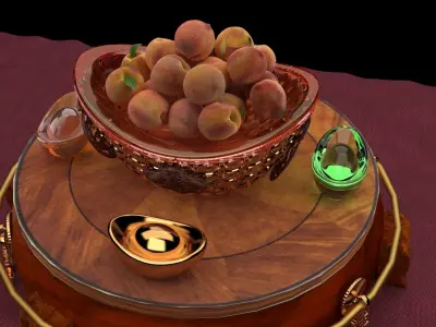 Chinese gold ingot display stand  3D model