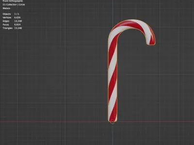 Candy Cane Free 3D model