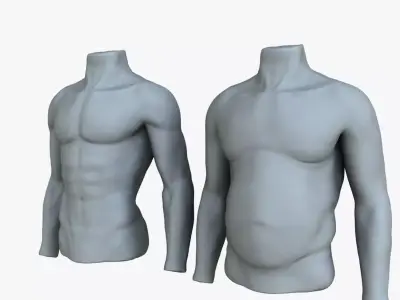 Male Mannequin Before and After 3D model